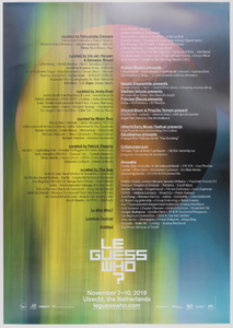 753564 Affiche voor de 13e editie van het muziekfestival Le Guess Who? te Utrecht.